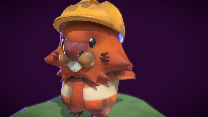 Construction beaver | Stylized Creation 3D Model