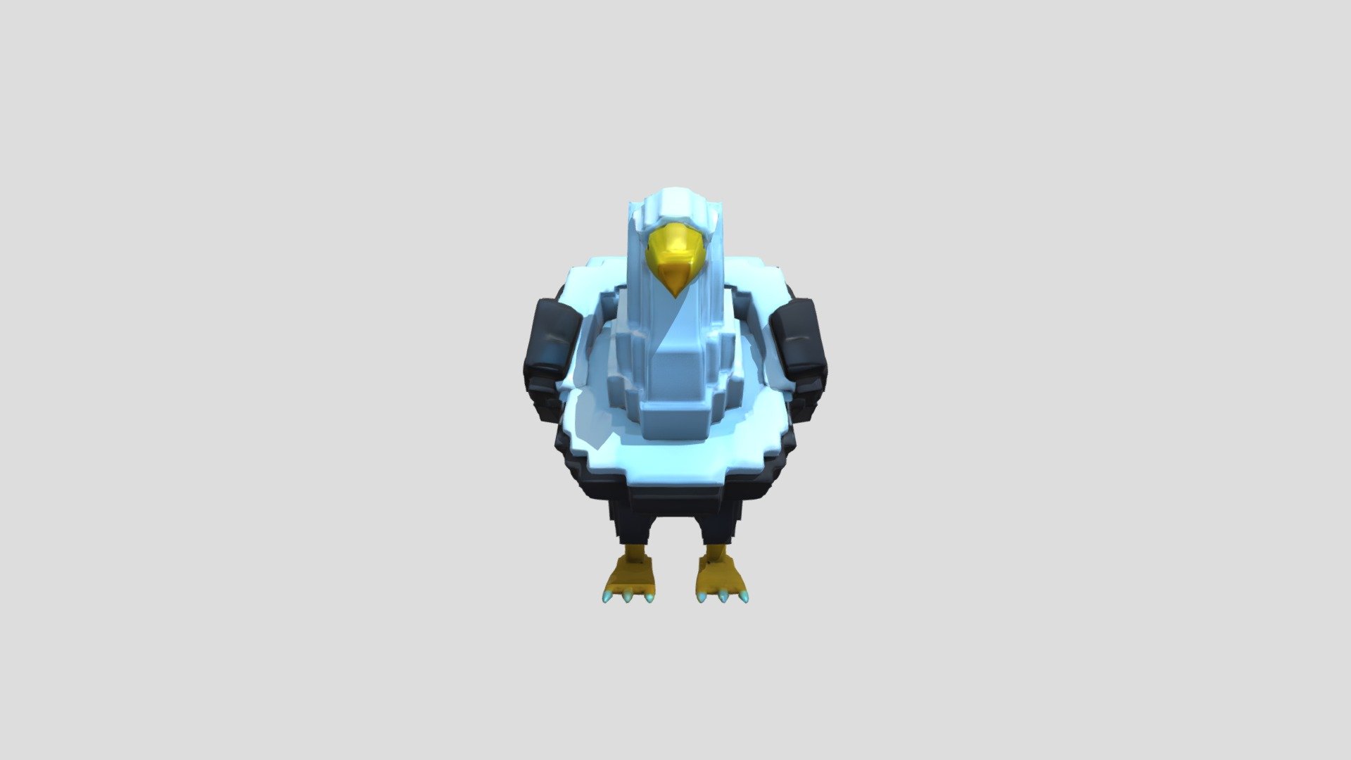 block-style eagle sculpture - 3D model by SameedAlvi [d8a132c] - Sketchfab