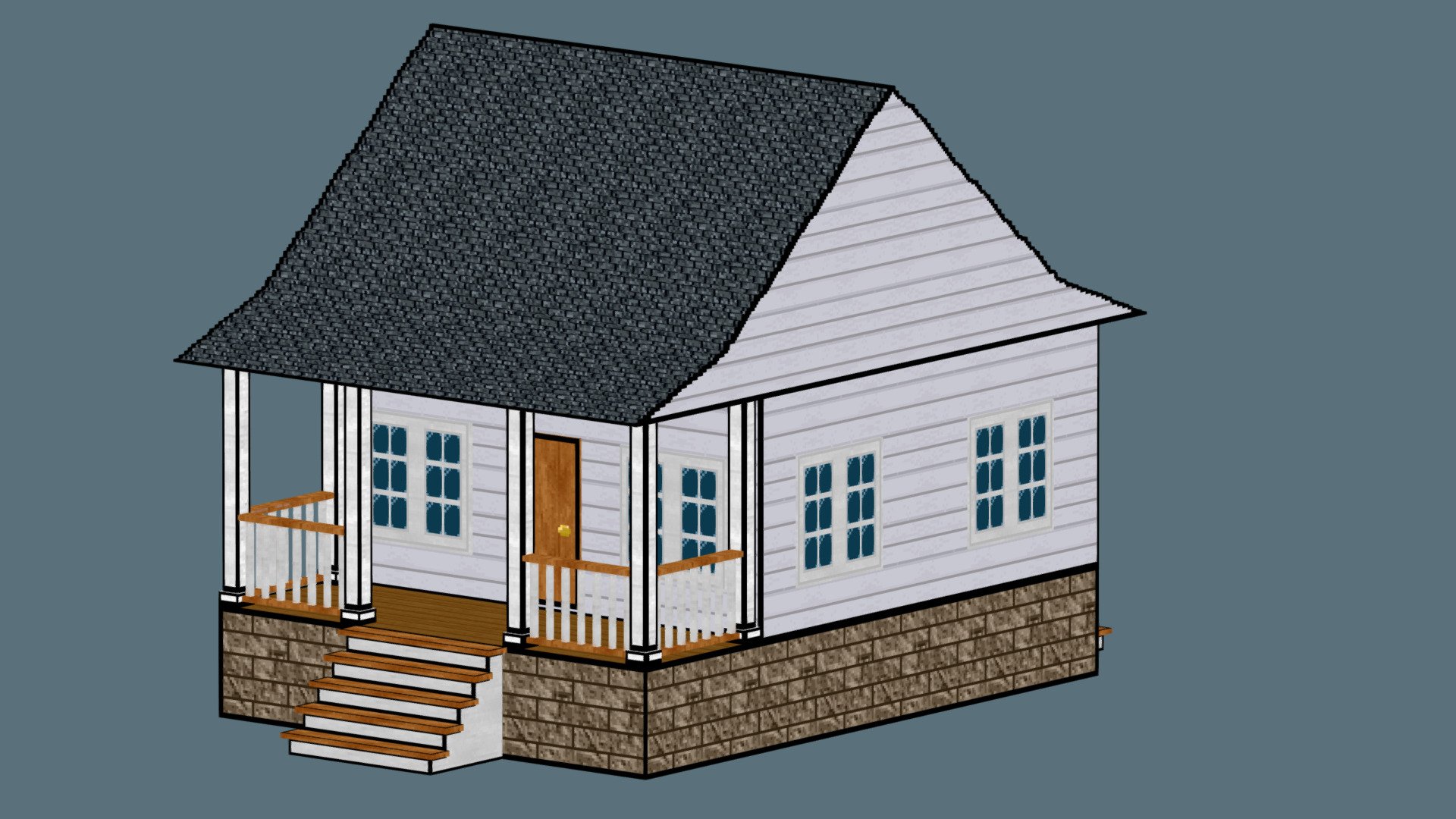 Retro Themed Pixelated House