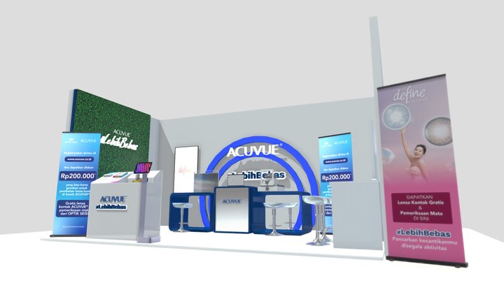 Booth Acuvue 5x3 - Layout 3 3D Model