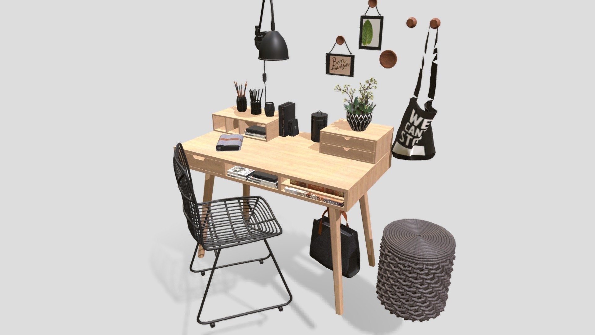 Desk Office - 3D model by AP.Home 3D Decoration Item (@3d-home ...
