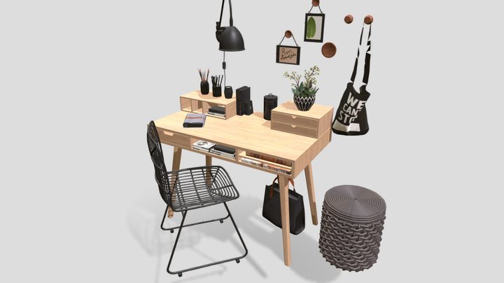 Desk Office 3D Model