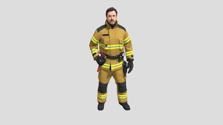 Firefighter In Turnout Gear – Modelo 3D gratuito STL