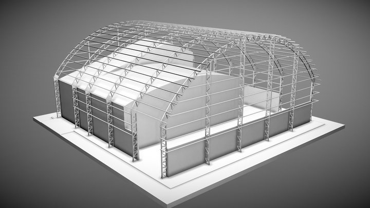 COBERTURA METALICA PARA MOEGA E ESTOQUE GERMEN 3D Model