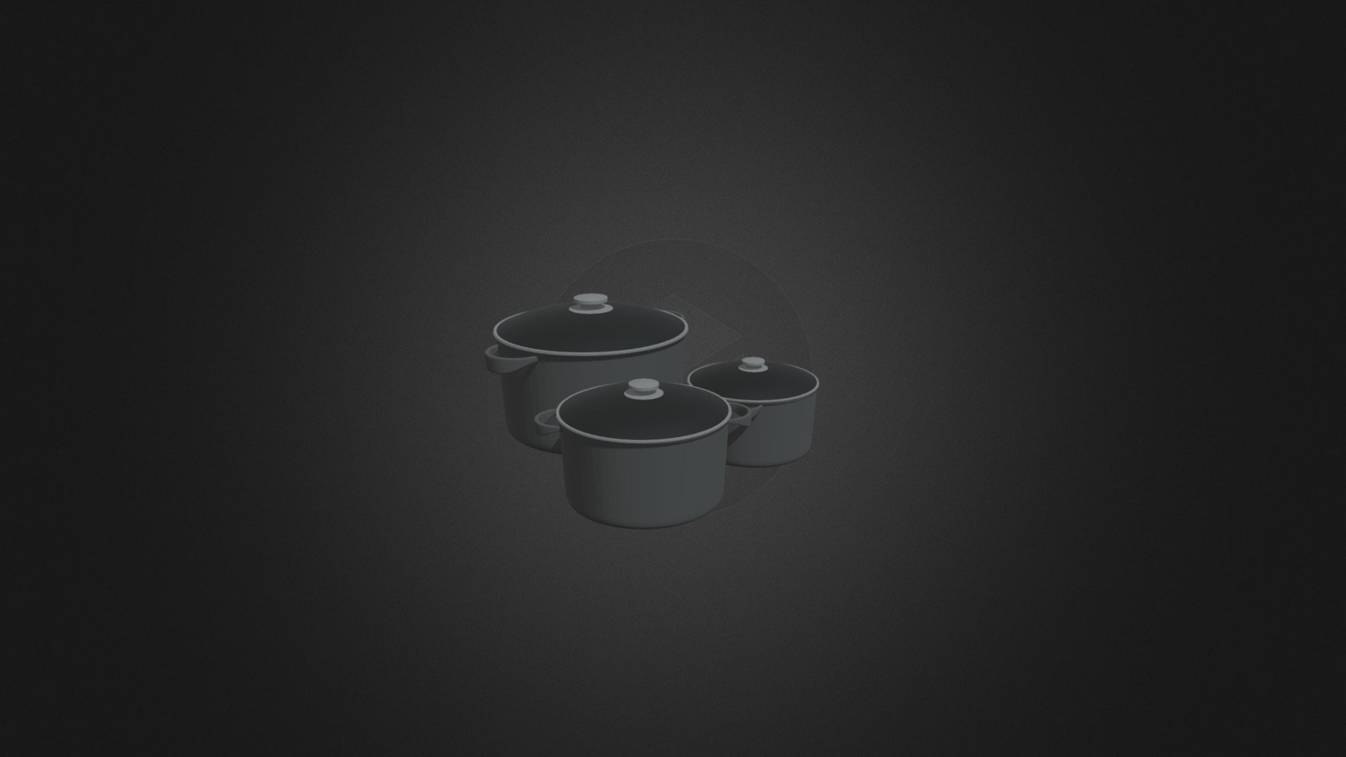 3D model Cooking Set - This is a 3D model of the Cooking Set. The 3D model is about a group of white circular objects.