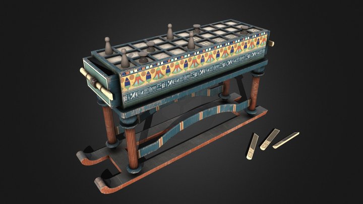 Lowpoly Senet - Ancient Egypt Board Games 3D Model