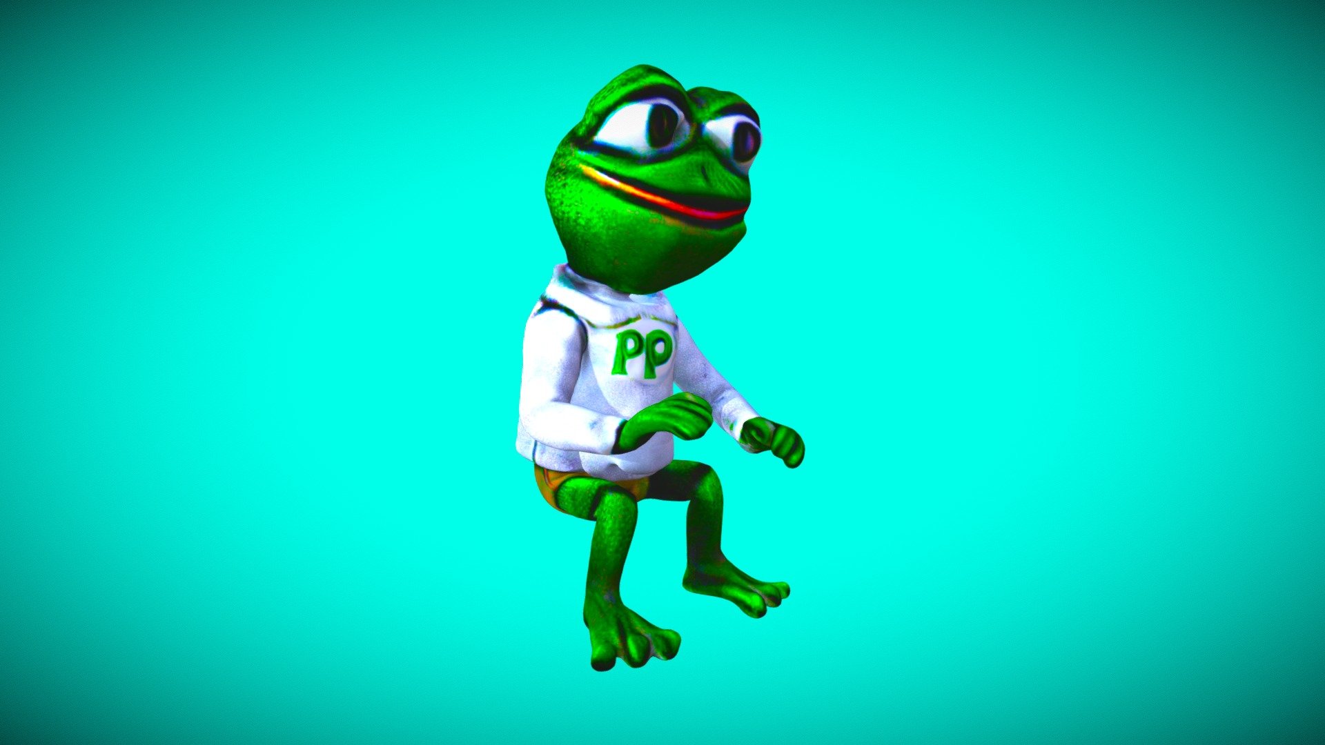 pepe the frog Sitting Clap (meme crypto) - Download Free 3D model by ...