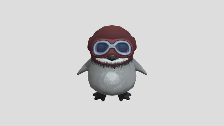 Penguin Aviator Hat 3D Model