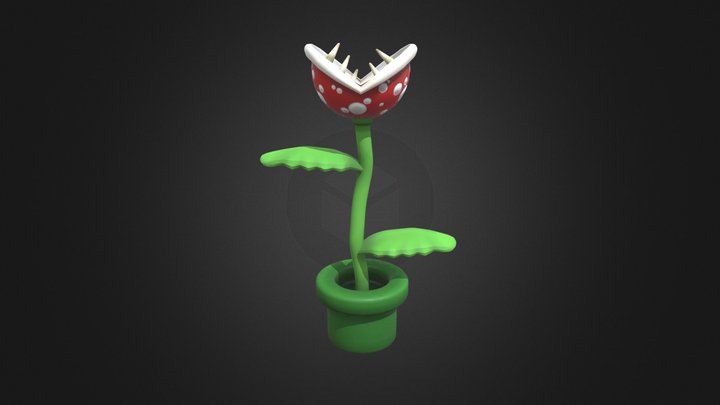 Low-Poly Piranha Plant (Mario) 3D Model