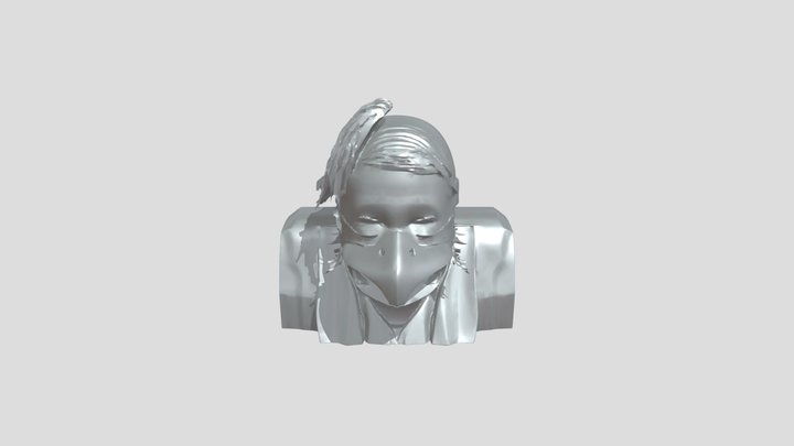 Person wearing an ornate mask 3D Model