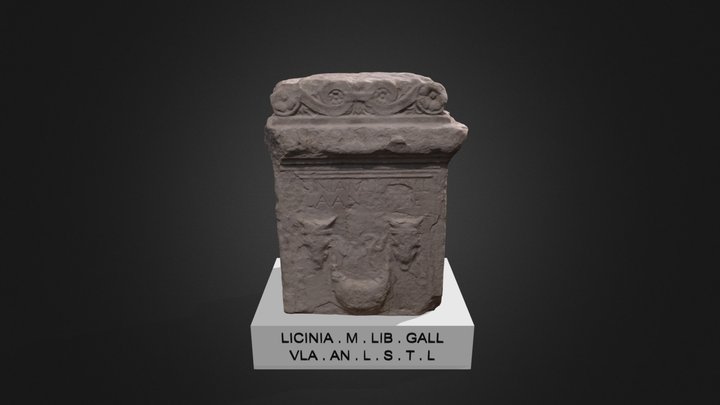 Ara funeraria romana siglo II d.C 3D Model