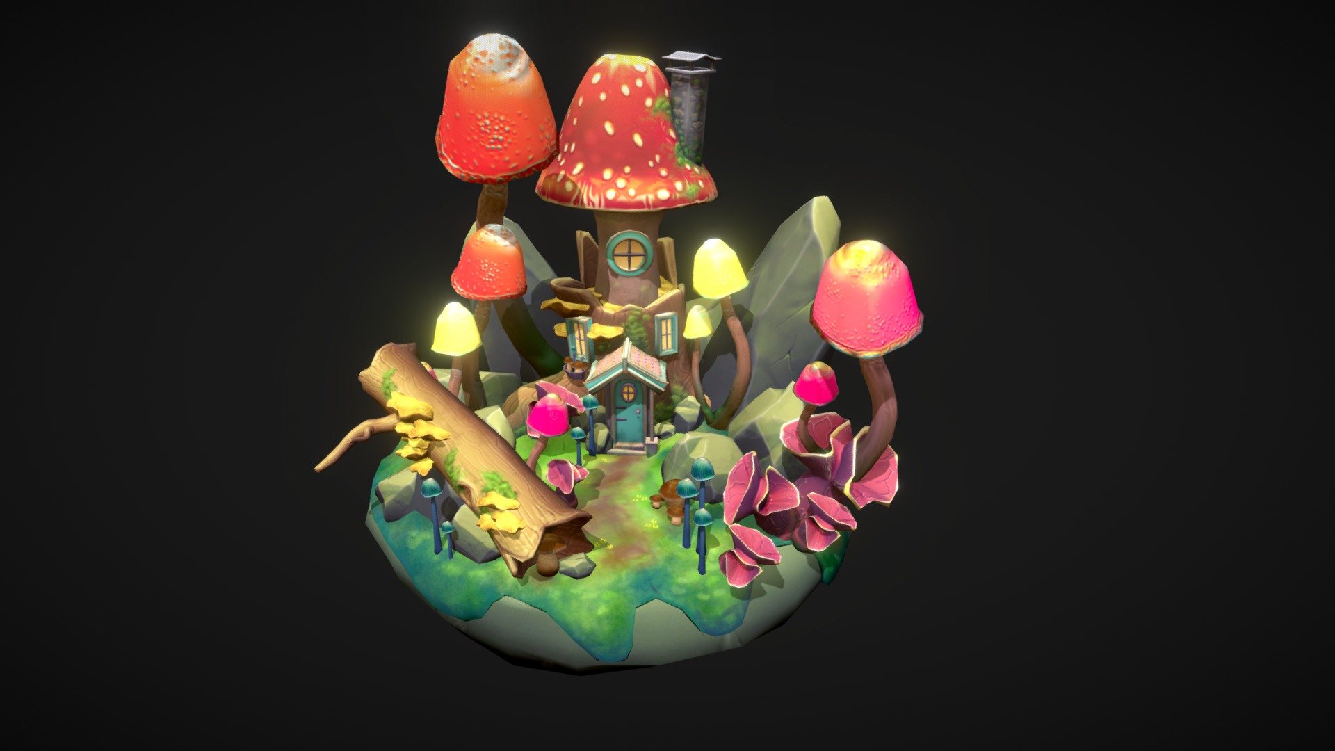 Mushroom House - 3D model by Kexmannen [d8ab143] - Sketchfab