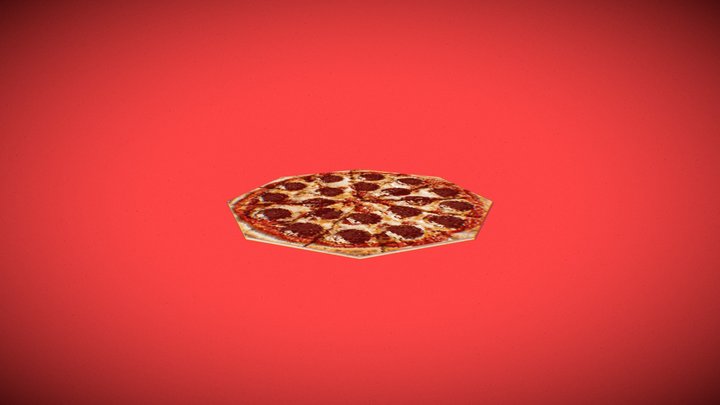 Low Poly Pizza 3D Model