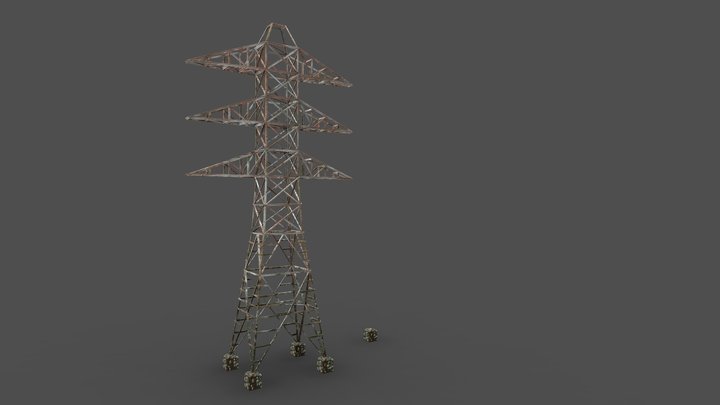 Sunken High Voltage PowerLine 3D Model