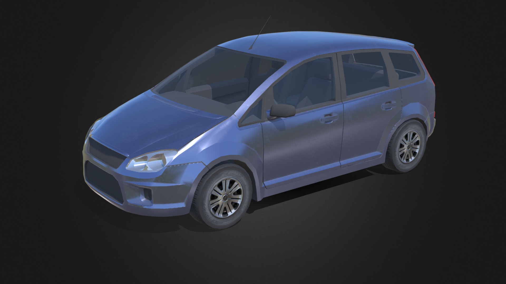 3D model Car 4 - This is a 3D model of the Car 4. The 3D model is about a small white car.