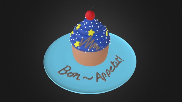 Galaxy Cupcake 3D Model