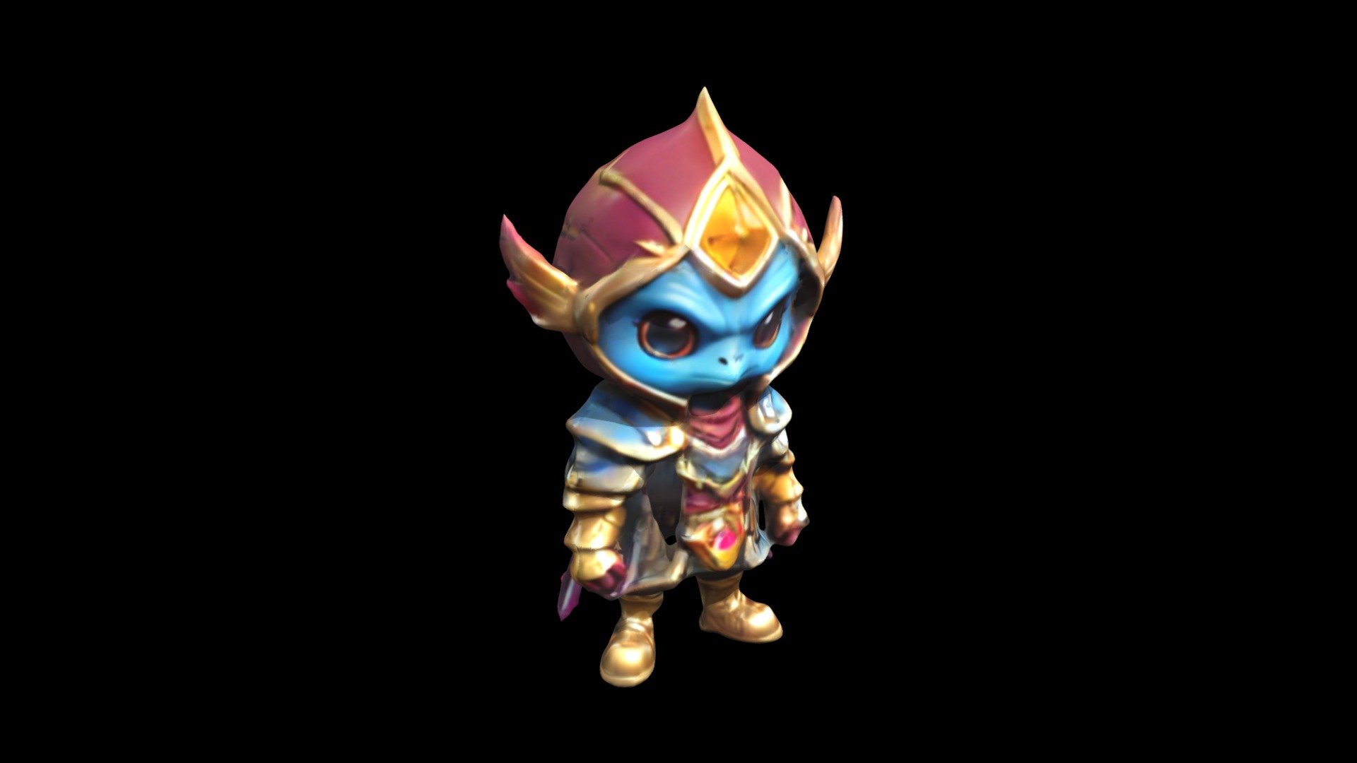 Cool blue warrior with golden armor - Download Free 3D model by klrxyz ...