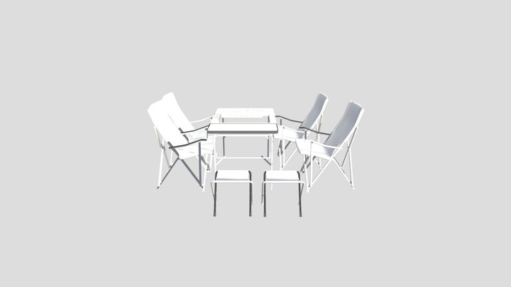 camping chair&table 3D Model