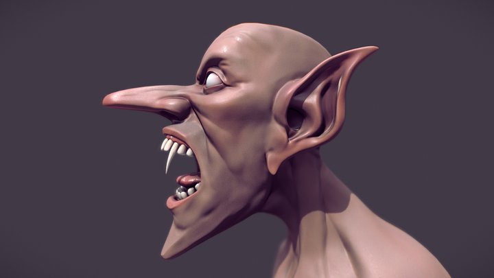 Pulp Vampire Bust 3D Model