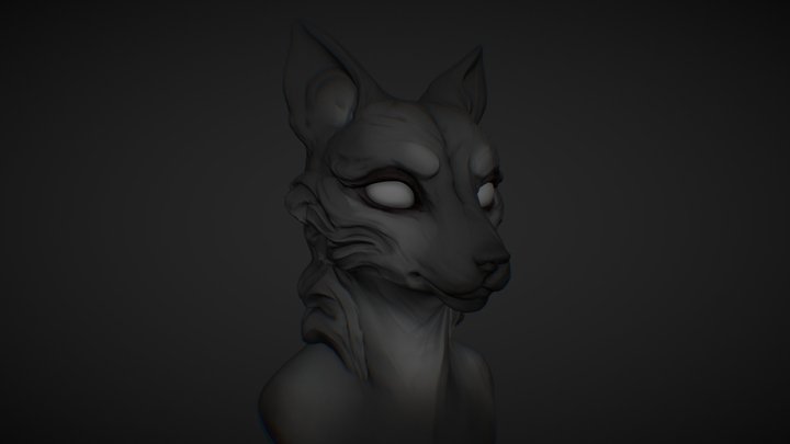 Anthro Wolf sketch 3D Model