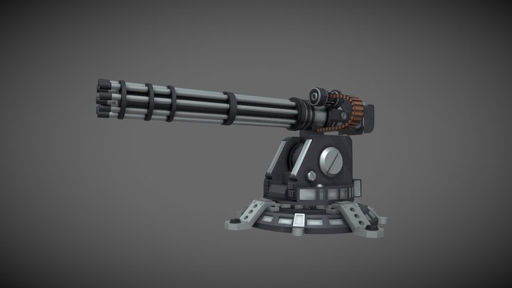 Minigun turret 3D Model