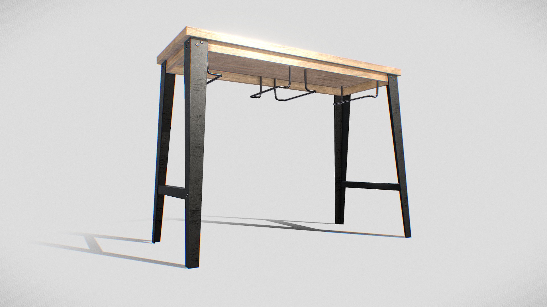 3D model Table wooden 11 - This is a 3D model of the Table wooden 11. The 3D model is about a table with a chair.