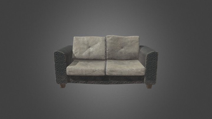 Used Leather Sofa - Low Poly 3D Model 3D Model