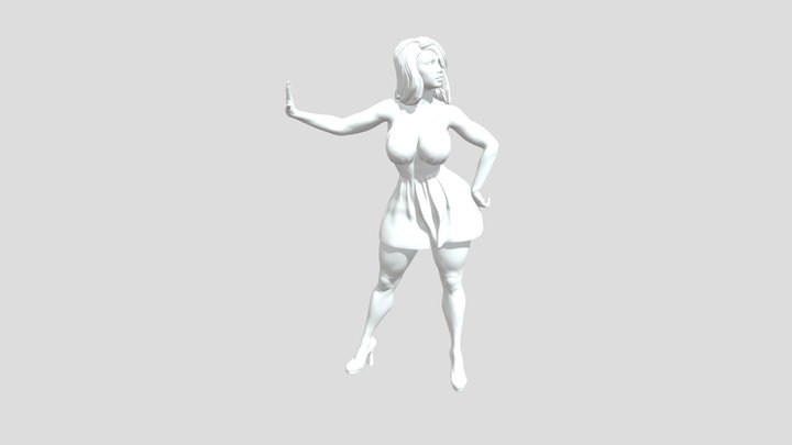 Woman Posing Stop Don't Talk 3D Print Model 3D Model