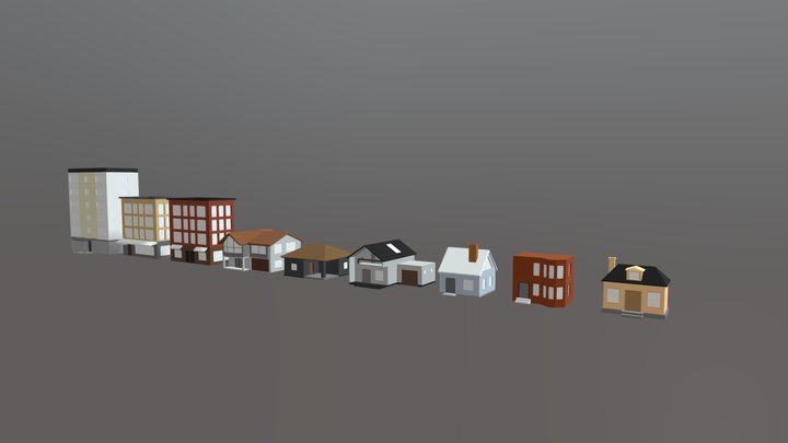 Houses Pack (Low Poly) 3D Model
