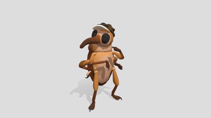Low-Poly Weevil Character 3D Model