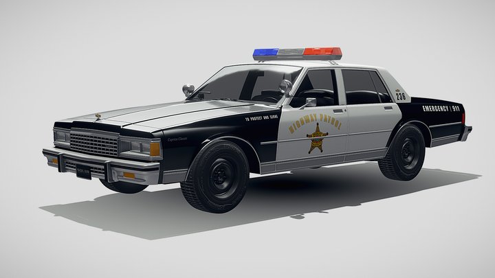 Classic Police Car 1978 3D Model
