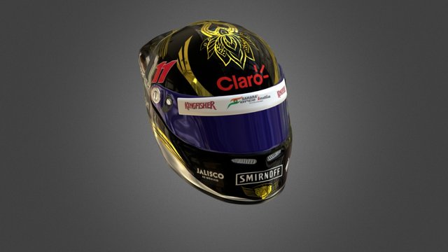 Casco Checo Perez "EL ARTE DE LA VELOCIDAD" 3D Model