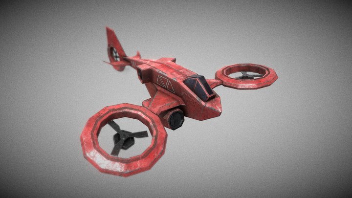 Recon drone - game ready - science fiction game 3D Model