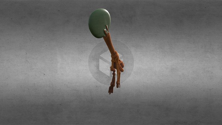Kanak Moonstone Axe   “Hache-Ostensoir” AR/VR 3D Model