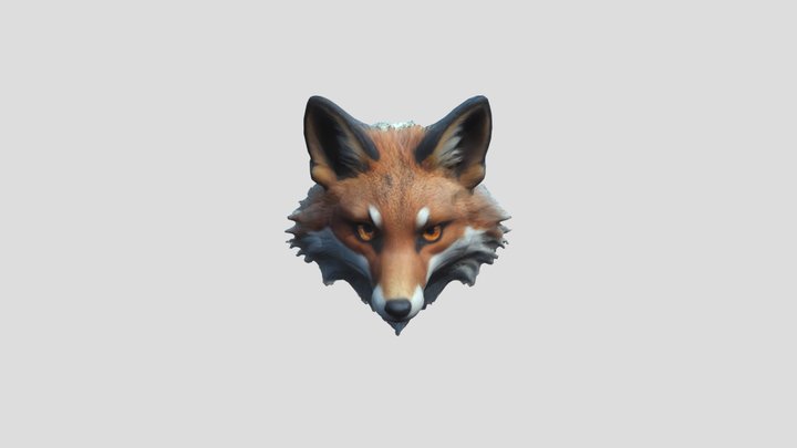 fox with large pointed ears 3D Model