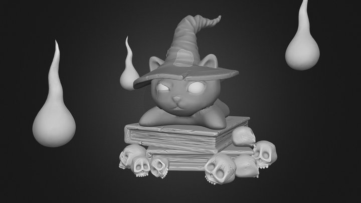 Dark Wizard Cat 3D Model