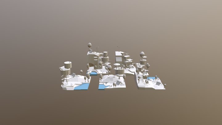 Eco House - Diorama and House blockout 3D Model
