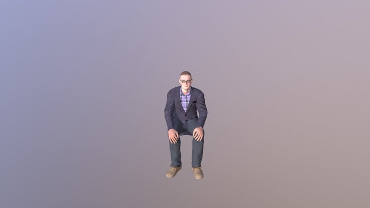 Man Sitting 3D Model