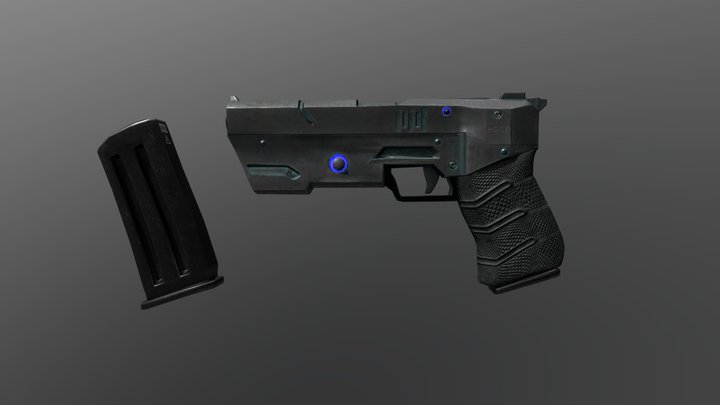 Sci-fi Handgun 3D Model