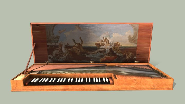 Clavichord - piano XVIII century 3D Model
