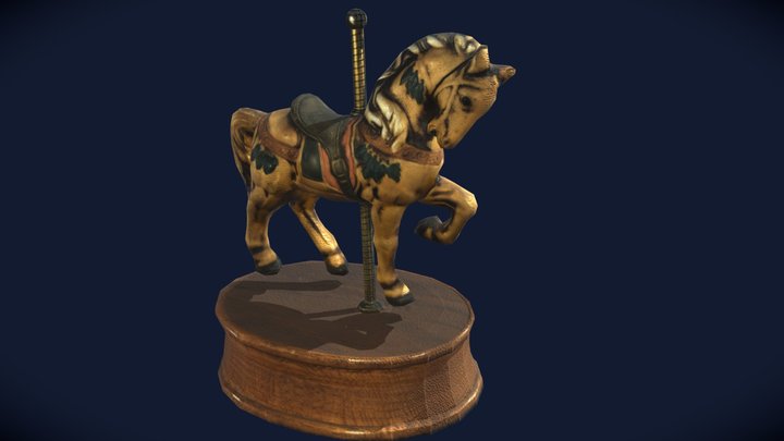 Low poly horse toy 3D Model