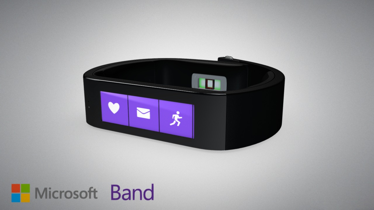 3D model Microsoft Band - This is a 3D model of the Microsoft Band. The 3D model is about a black rectangular device.