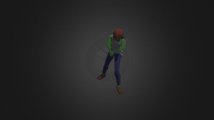 Low poly homan Zombie Character 3D Model