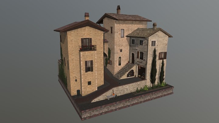Cityscene Assisi 3D Model