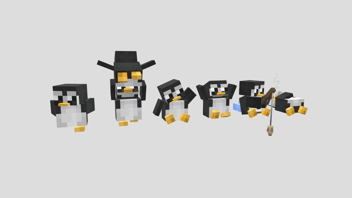 Penguin Chibis | Minecraft Models 3D Model