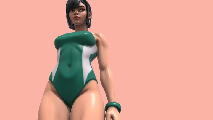 Swimsuit_ Girl_101 3D Model