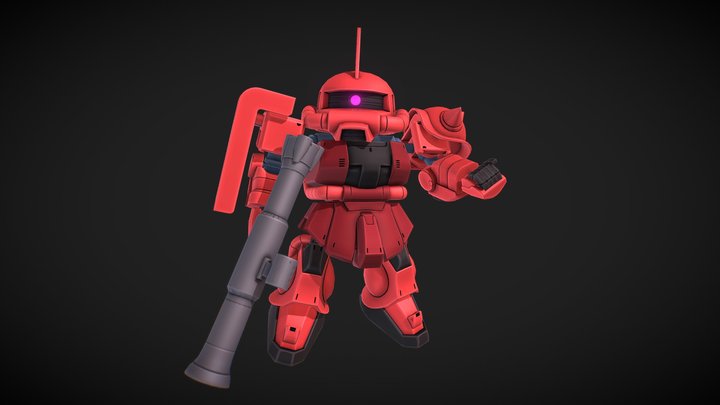 Zaku Gunpla - Stylized PBR 3D Model