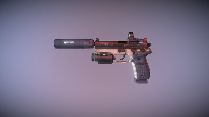 HANDGUN TATIC 3D Model