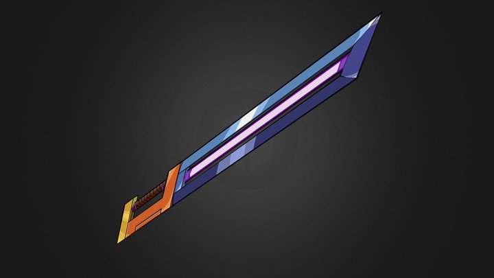 Sci-Fi Sword - Low-Polly - Cel-Shaded 3D Model