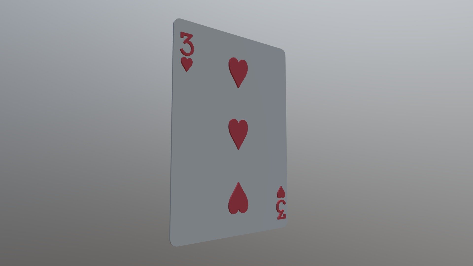 Three Of Hearts Playing Card 3d Model By Fakush [d8e136d] Sketchfab